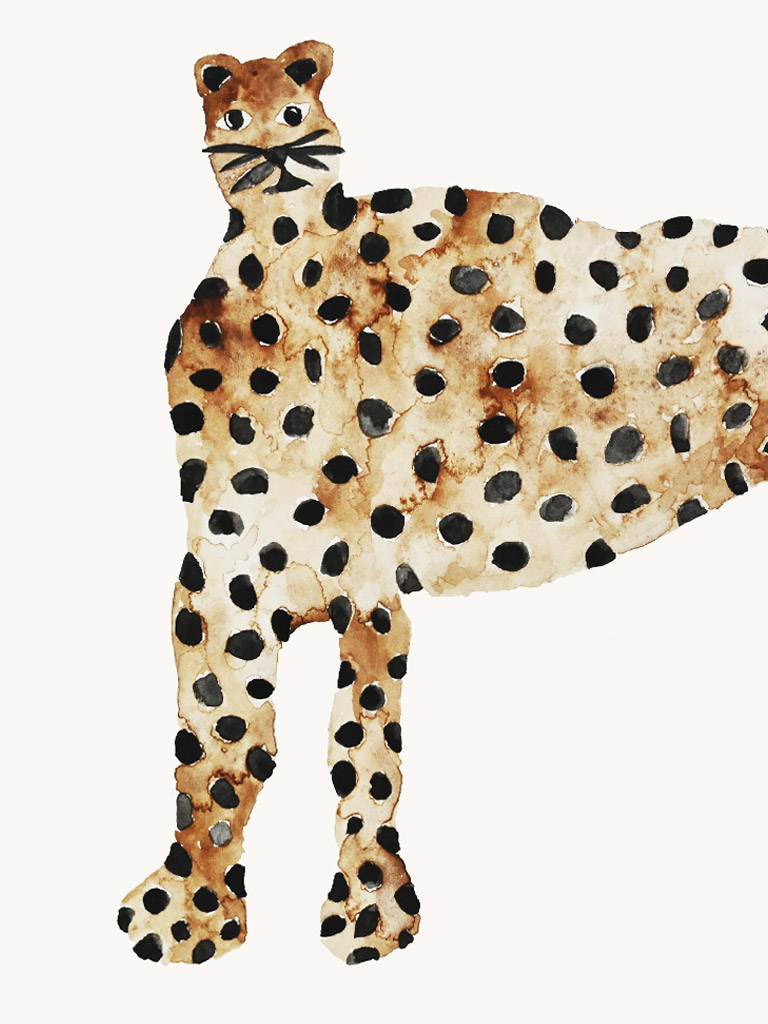 Cheetah Animal Poster with Minimal, Simple, and Modern Style Stock